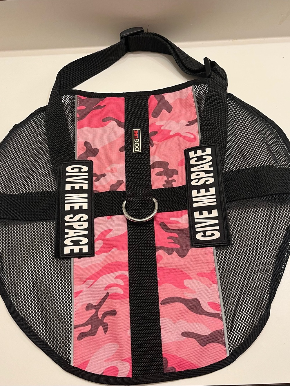 Pink Camouflage 'Give Me Space' Dog Harness